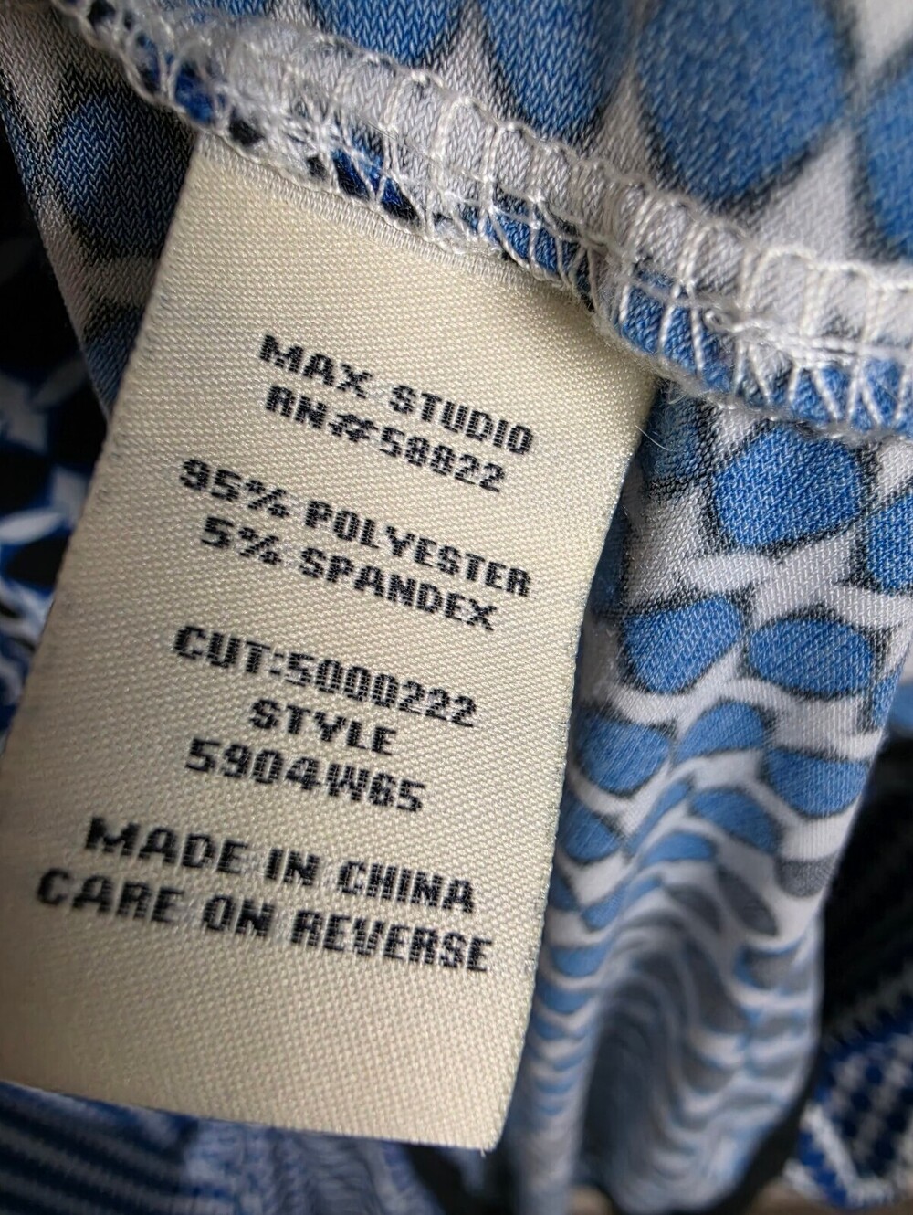 Max Studio Sleeveless Blue Patterned Maxi Dress XL - Picture 4 of 5